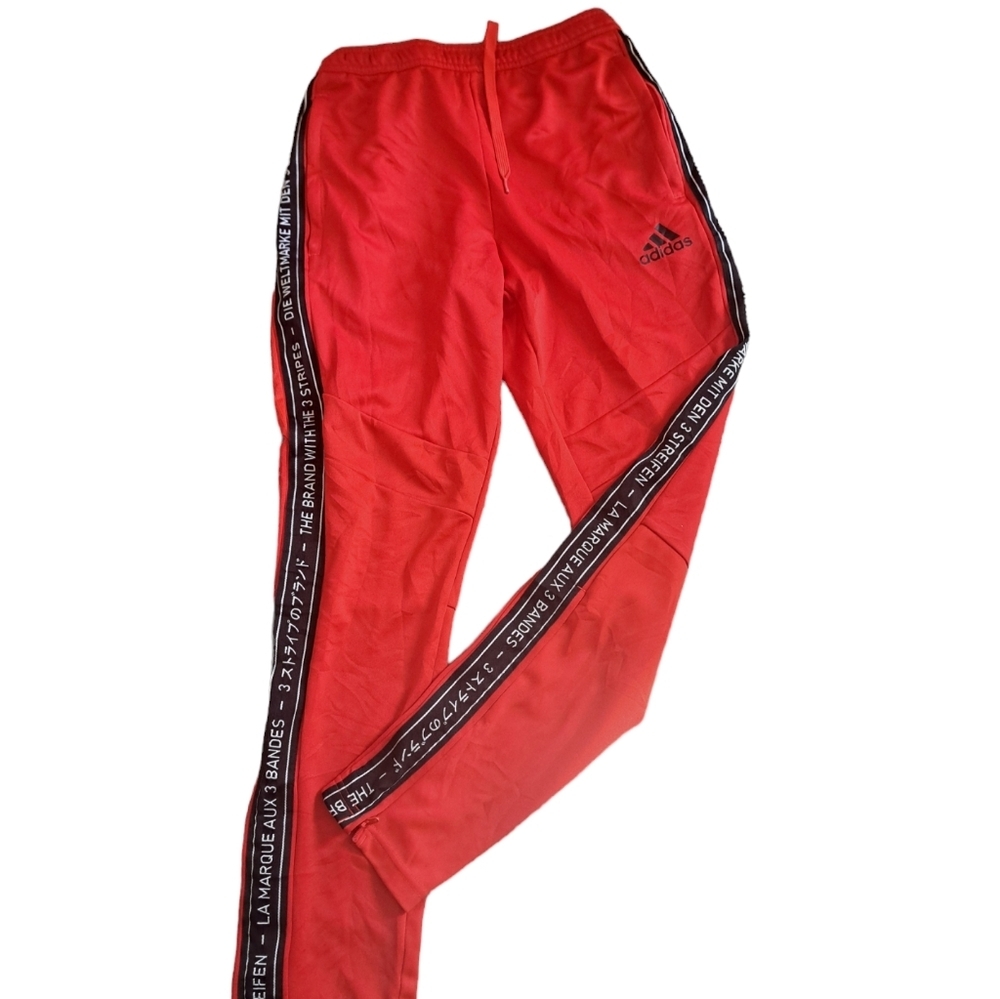 ADIDAS CLIMACOOL track pants Sweats Y2K Spellout lightweight Zip Leg Open LOGO S